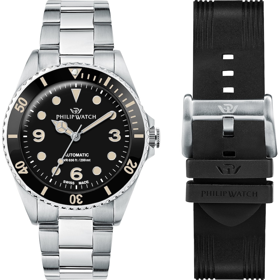 Philip Watch Uhren-Set inkl. Wechselarmband Edelstahl One Size Herren