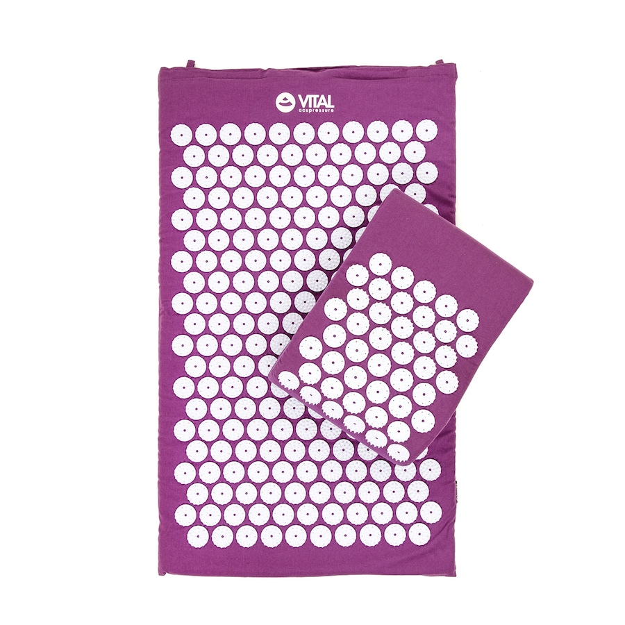 bodhi Vital Akupressur SET pastellgrün, Akupressur-Matte mit Kissen und Tasche Standard | aubergine