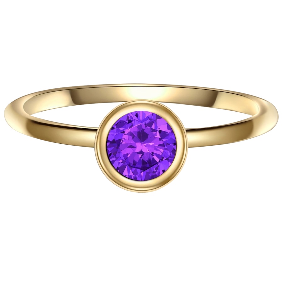 Glanzstücke München Ring Sterling Silber Amethyst in Gelbgold 56 Damen