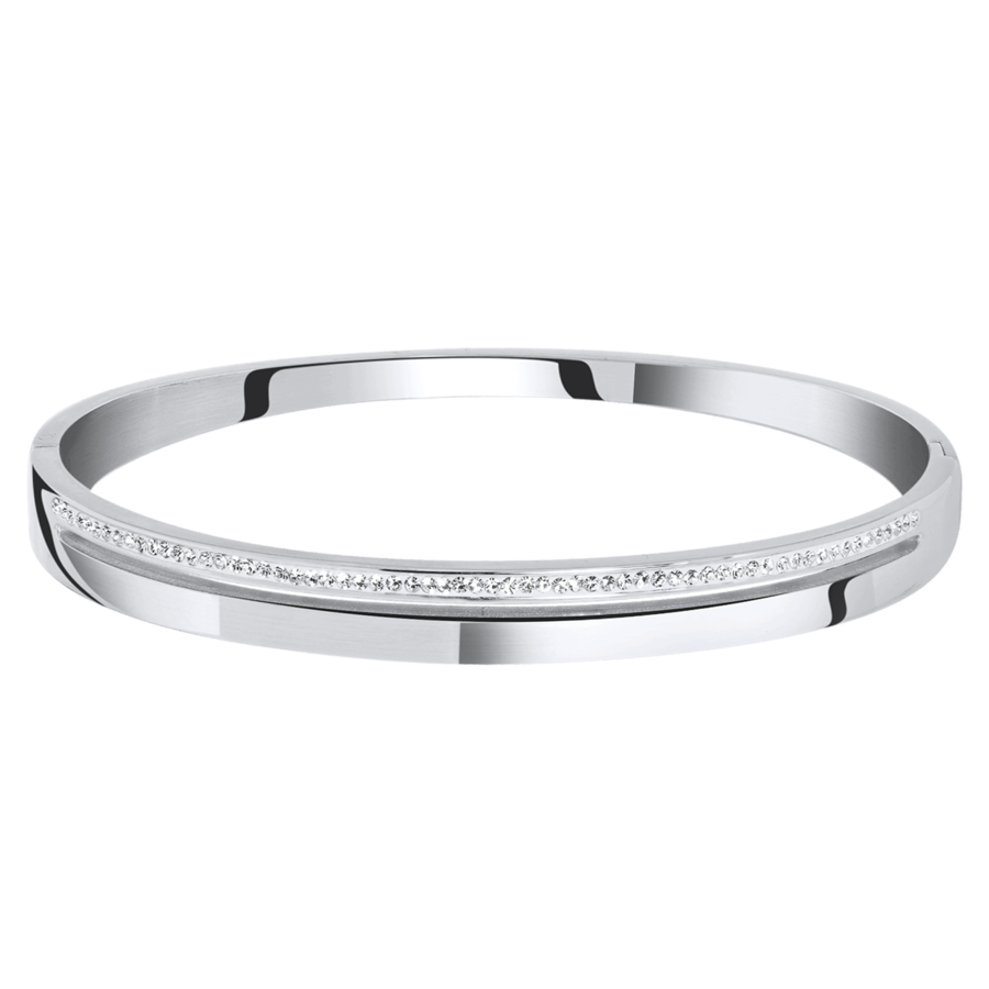 Lucardi Armband Stahl Silber - Weiß 58.0mm Damen