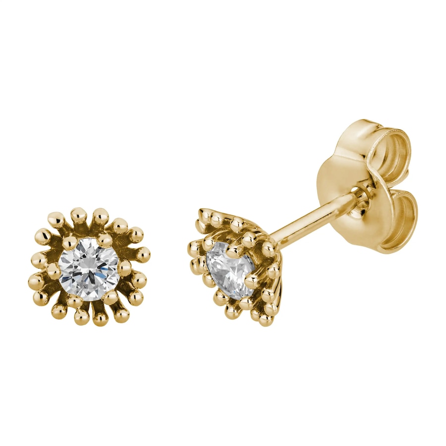 Lyomi Ohrstecker 585/- Gold Diamant Lab Grown weiß 0,20ct. gelb vergoldet Damen