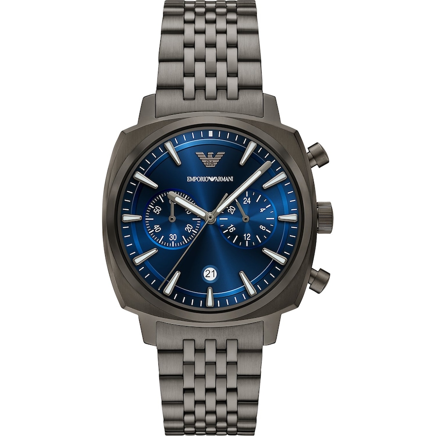 Emporio Armani Chronograph Edelstahl grau Herren