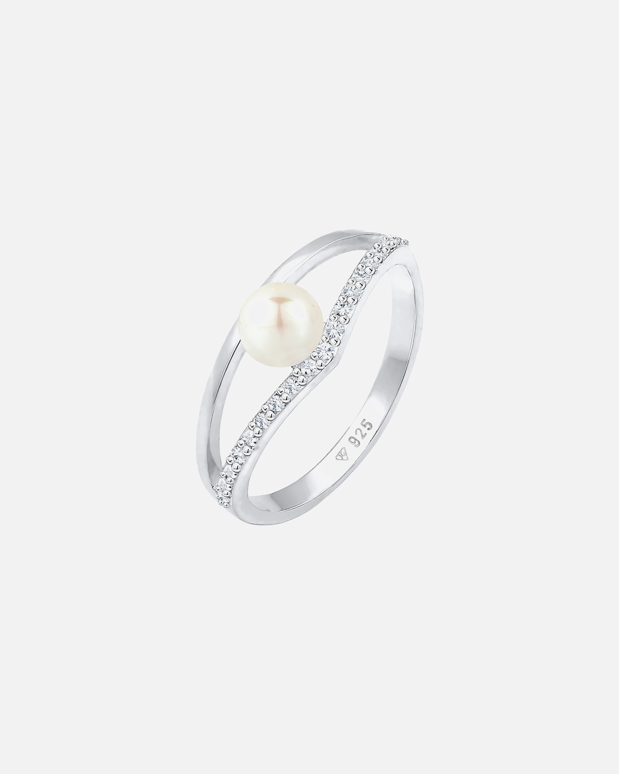 Ring für Weiblich Elli Süßwasserzuchtperle Kristalle 925 Sterling Silber 54