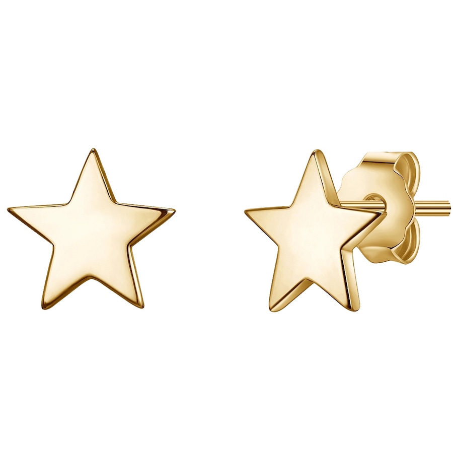 Glanzstücke München Ohrstecker Stern Sterling Silber in Gelbgold 6,8 mm Damen