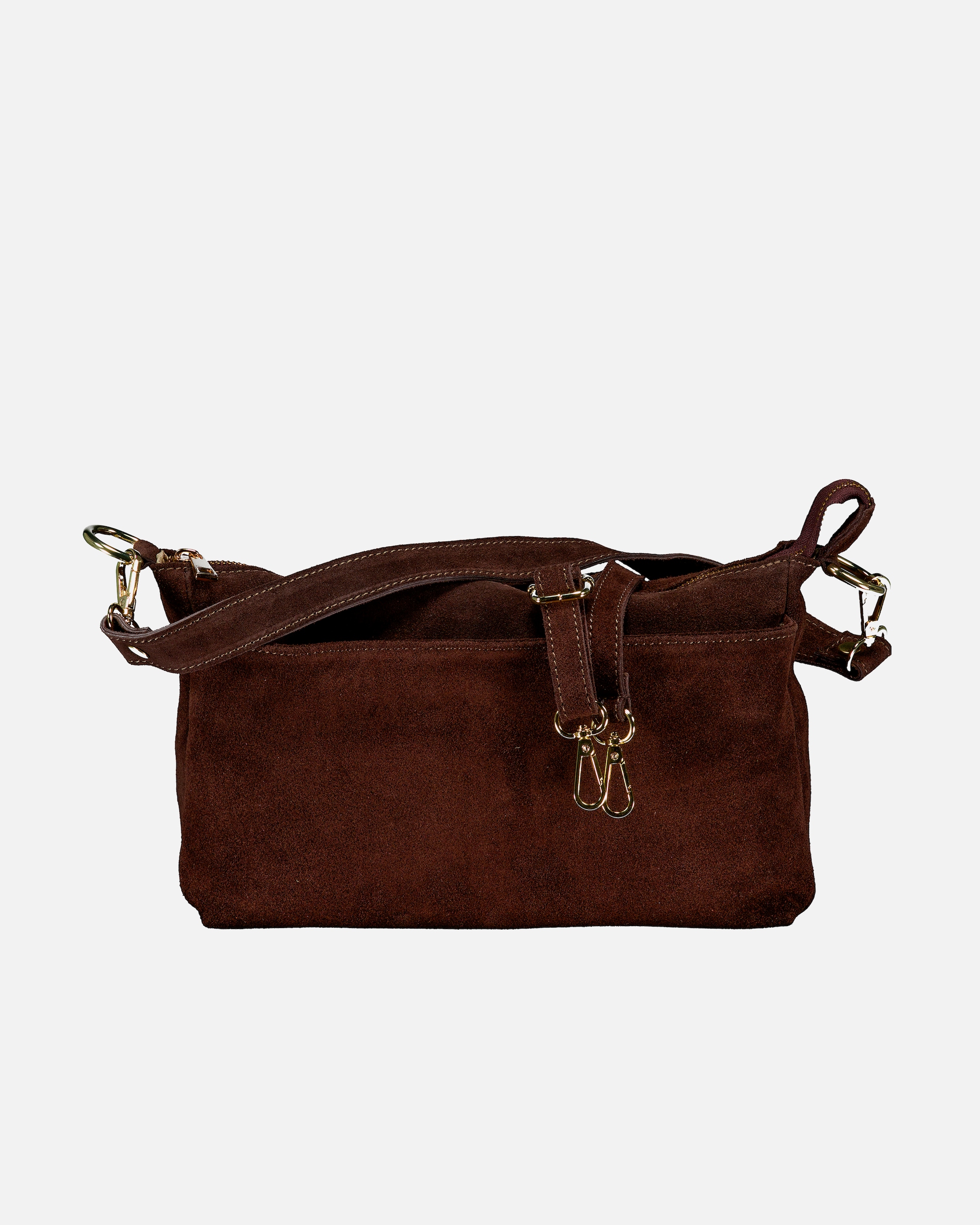 Umhängetasche für Weiblich Hausfelder Manufaktur Umhängetasche Velours Dunkelbraun