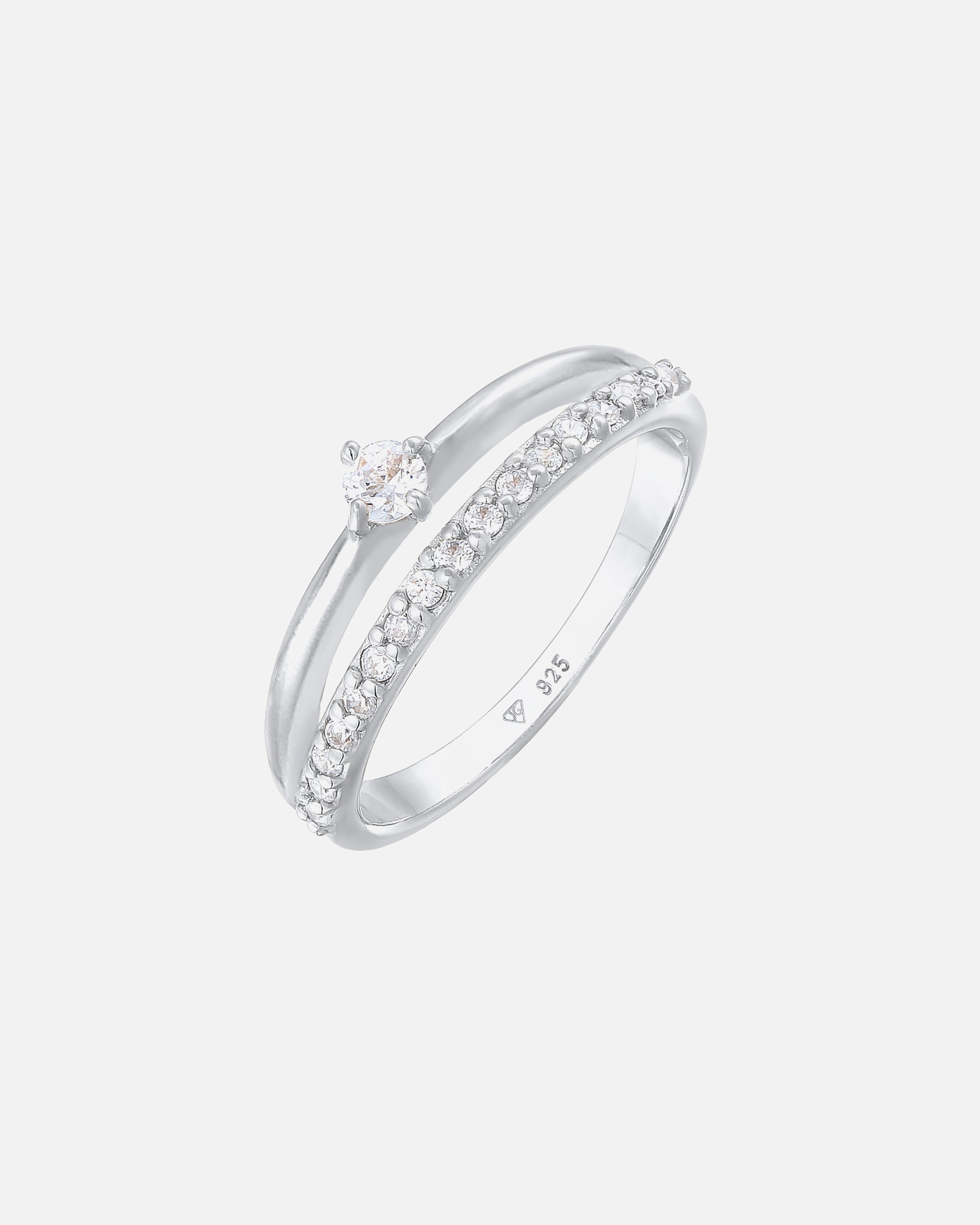 Ring für Weiblich Elli Zirkonia Solitär Verlobung 925 Silber 52