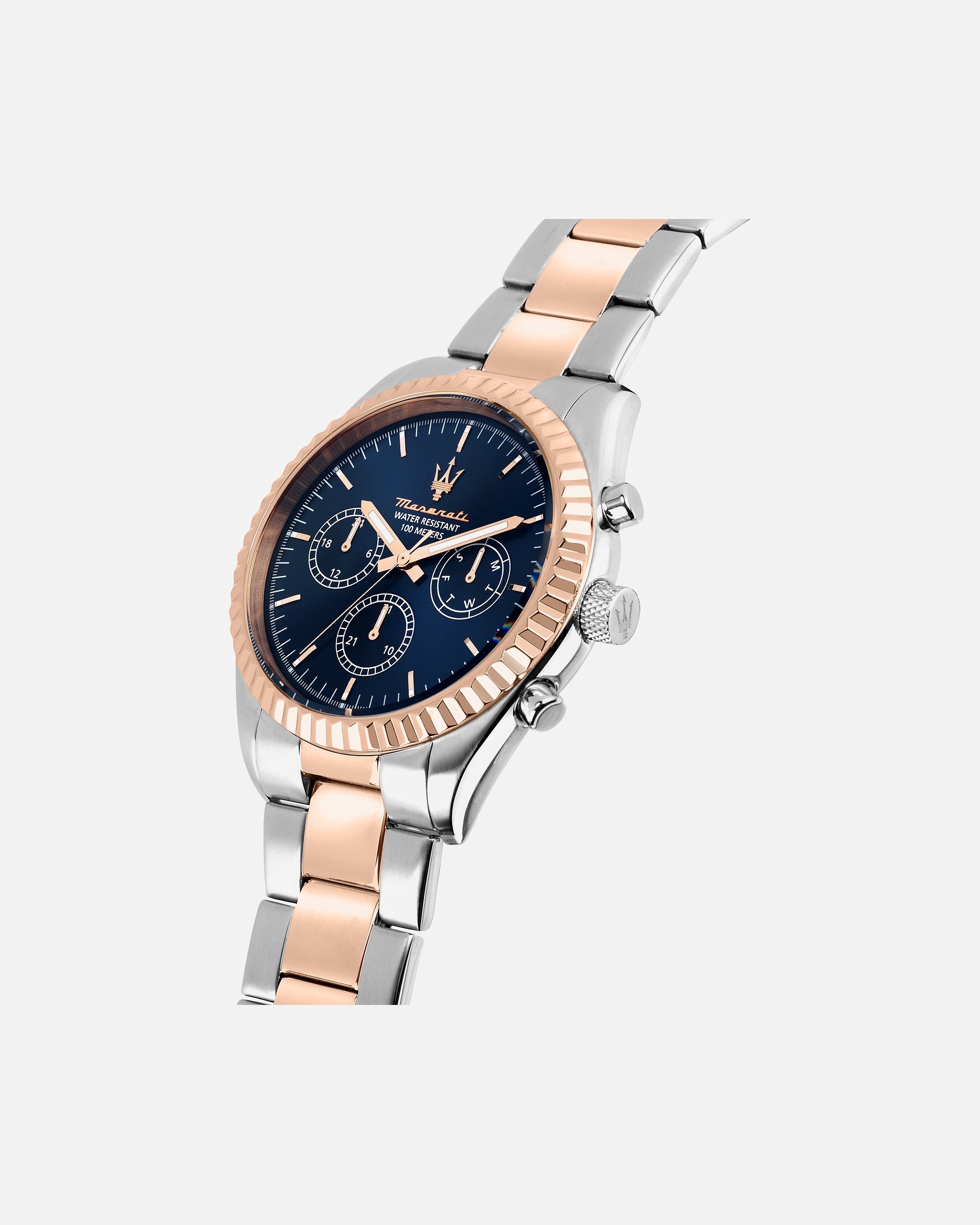 Uhr für Männlich Maserati Herrenuhr Edelstahl blau, roségold, silber