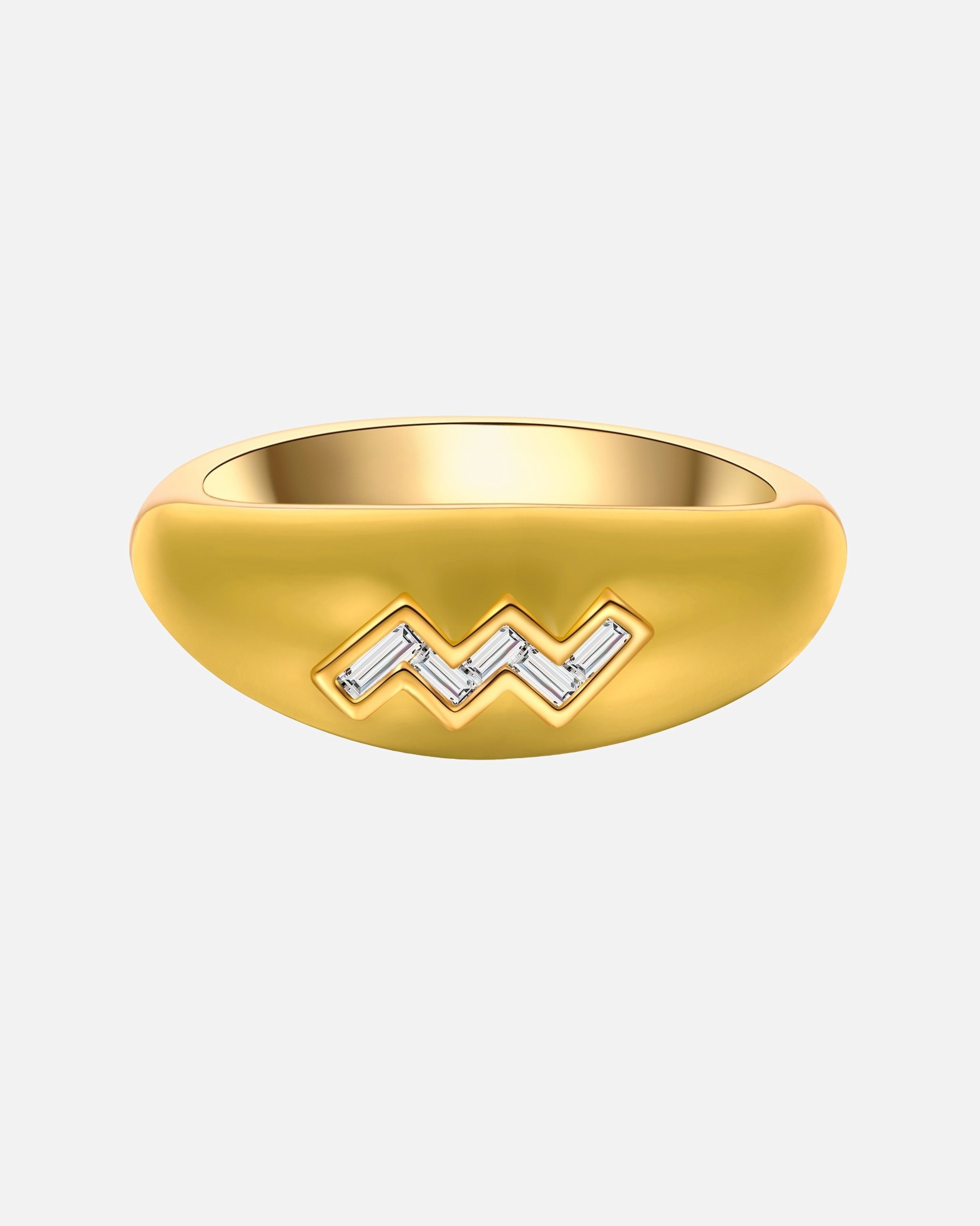 Ring für Weiblich Glanzstücke München Ring Sterling Silber gelbgold Zirkonia weiß Emaille beige 48