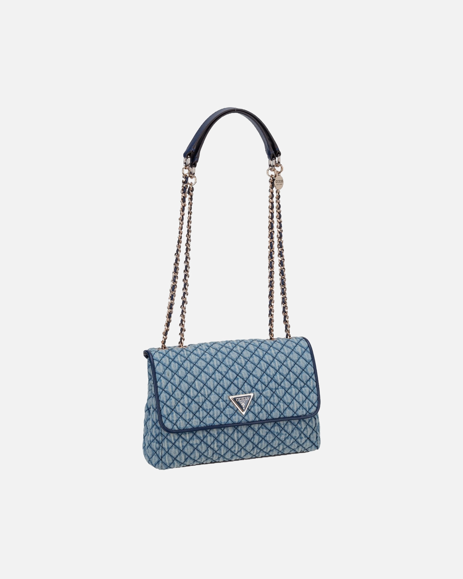 Rucksack für Weiblich Guess Bodybag Giully II 2 Comp Convertible Flap Denim