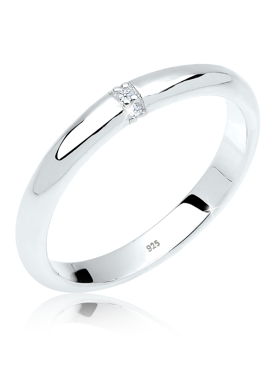 Elli DIAMONDS Diamant 0.045 ct. Klassik Verlobung 925 Silber 52 Damen