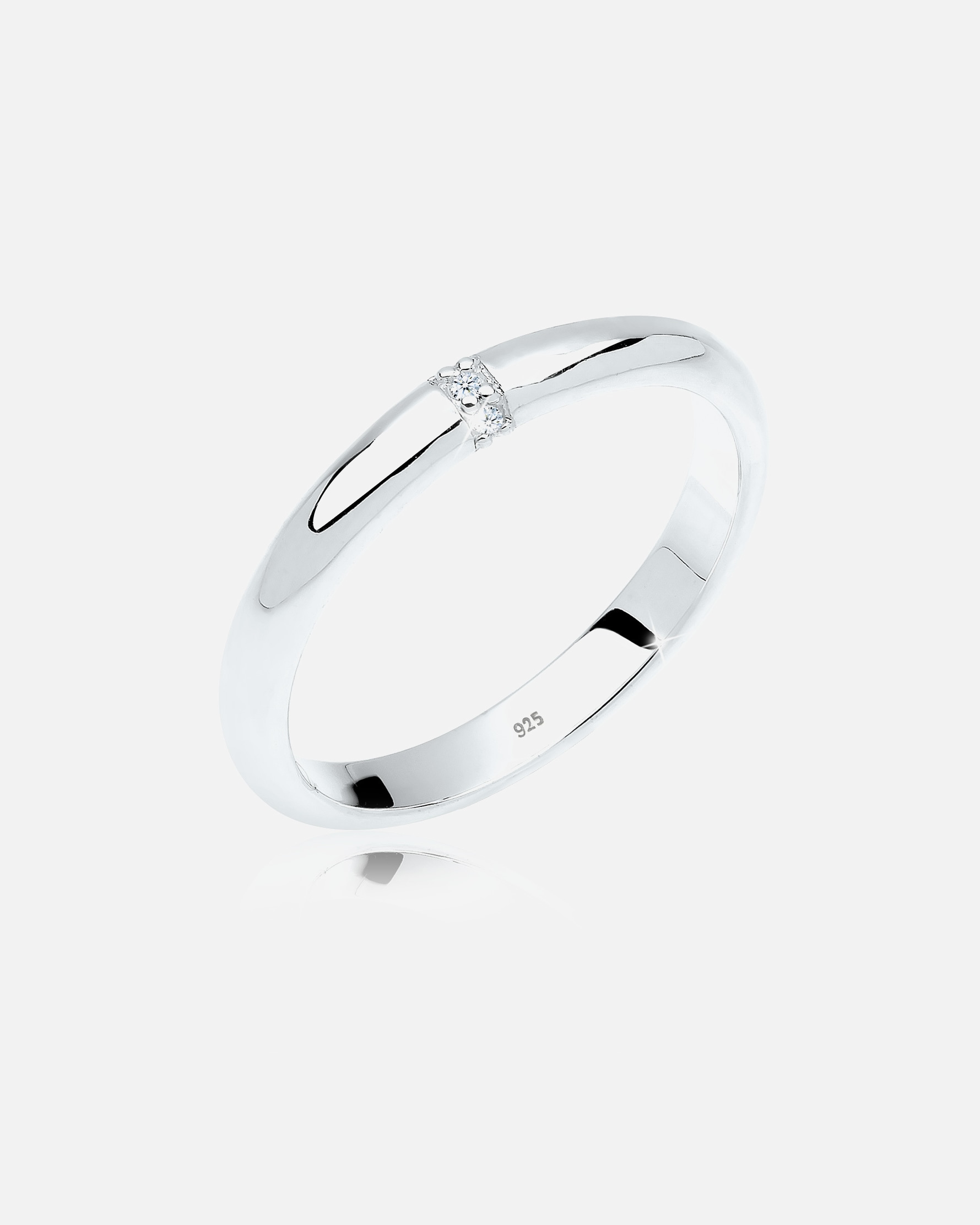 Ring für Weiblich Elli DIAMONDS Diamant 0.045 ct. Klassik Verlobung 925 Silber 58