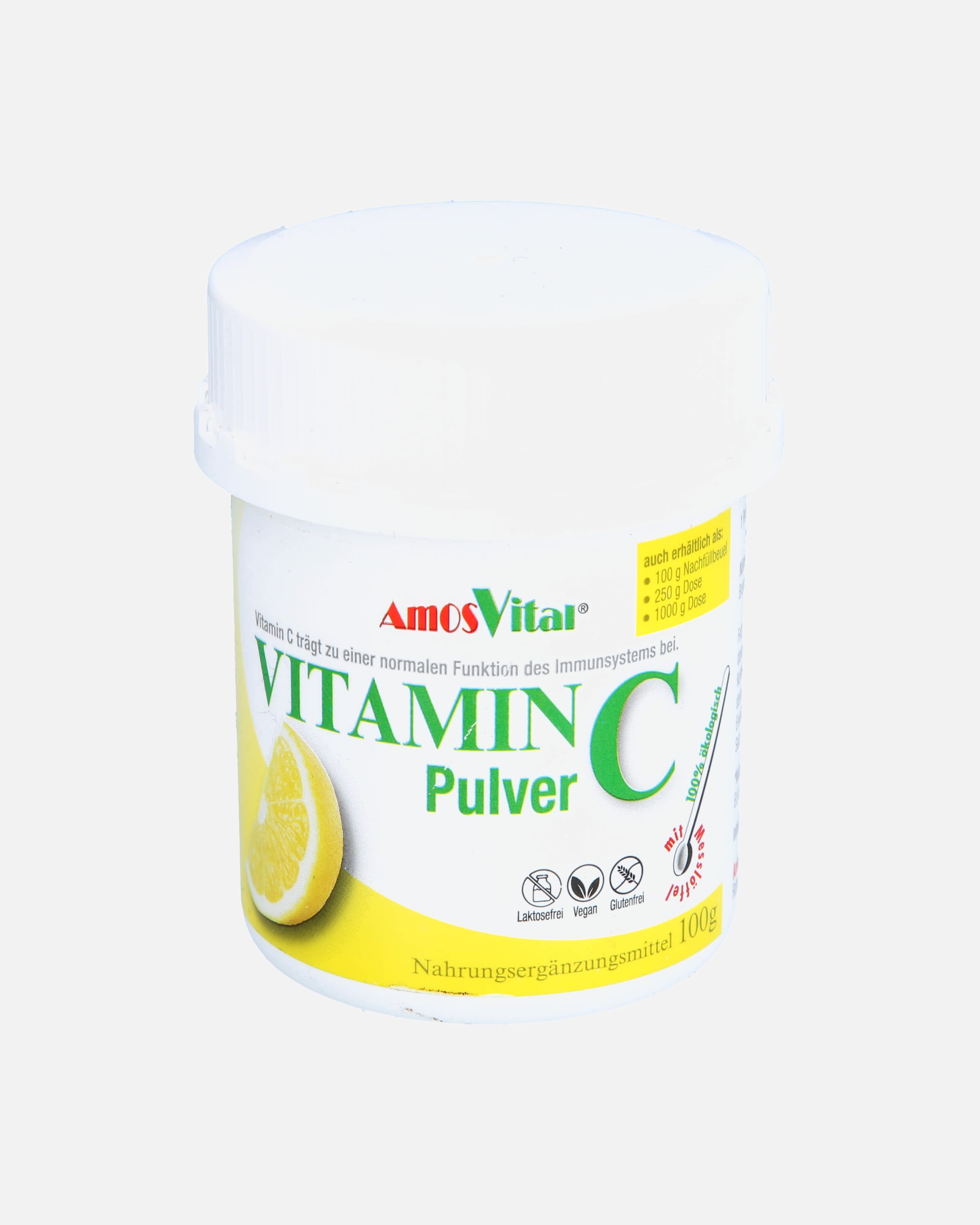 Hautvitamine für Unisex AMOSVITAL Vitamin C Pulver 100 g
