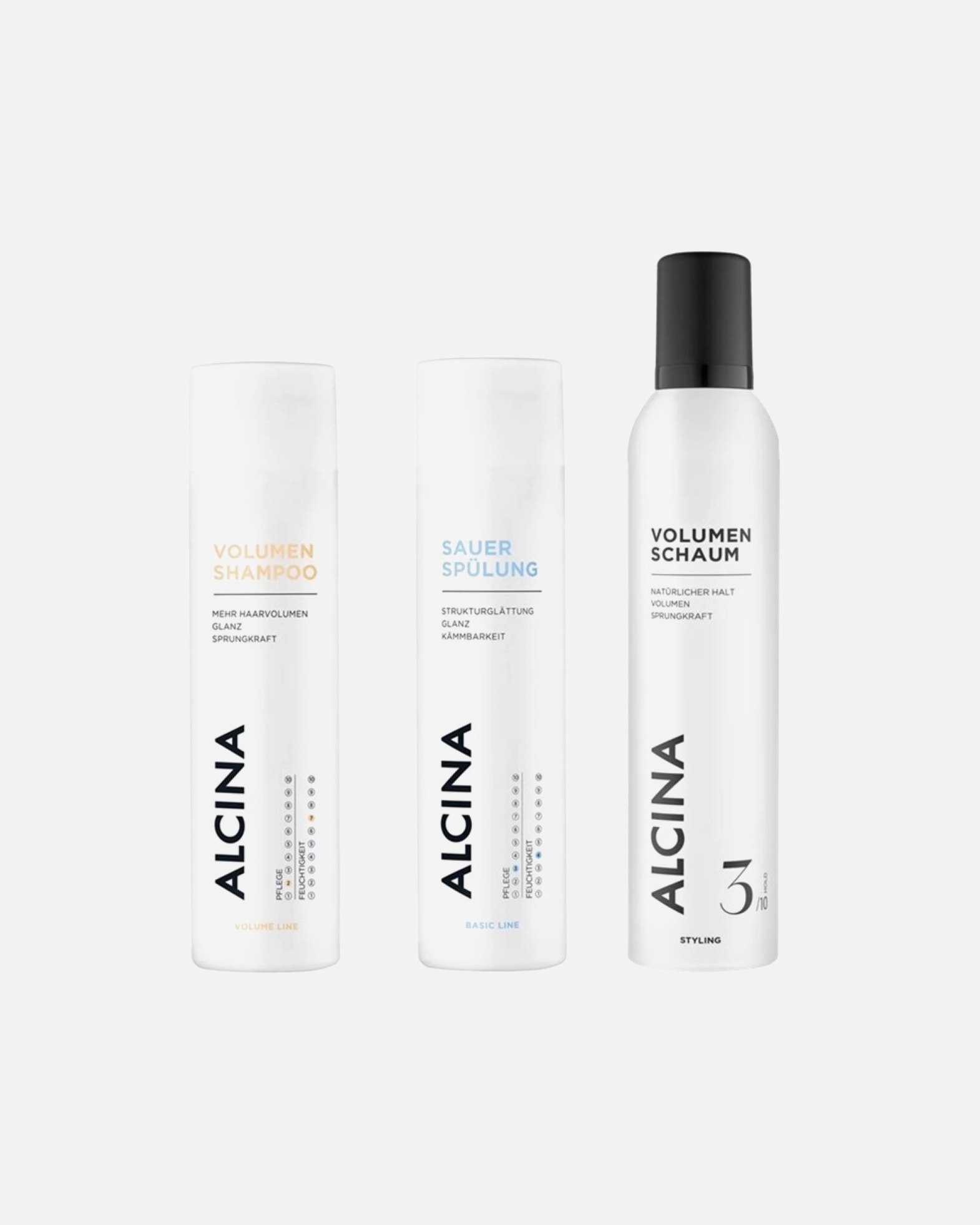 Haarpflegeset für Weiblich Alcina Volumen 3er Set (Shampoo / Sauerspülung / Schaum) 1 Stück