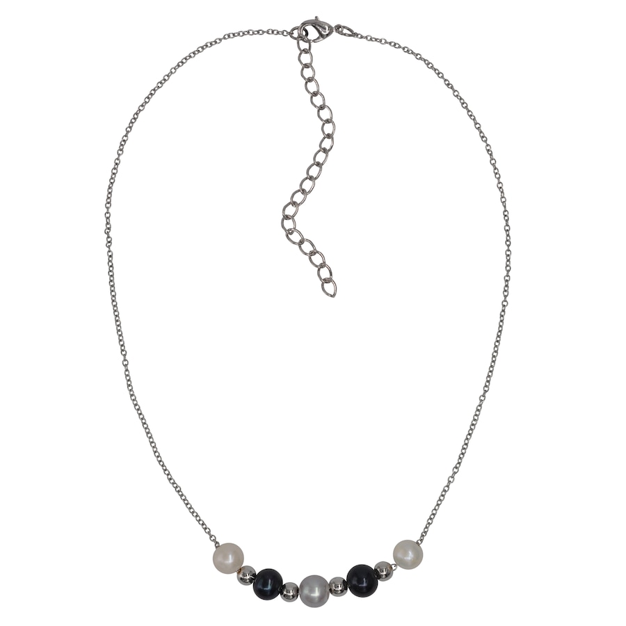 Steuer Collier Metall Süßwasserzuchtperle 48,5cm Damen