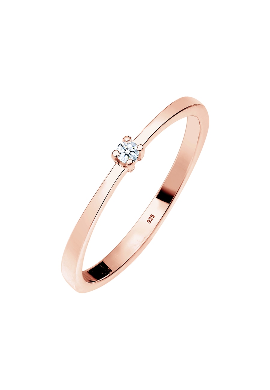 Elli DIAMONDS Verlobung Solitär Diamant (0.03 ct.) 925 Silber 52 Damen