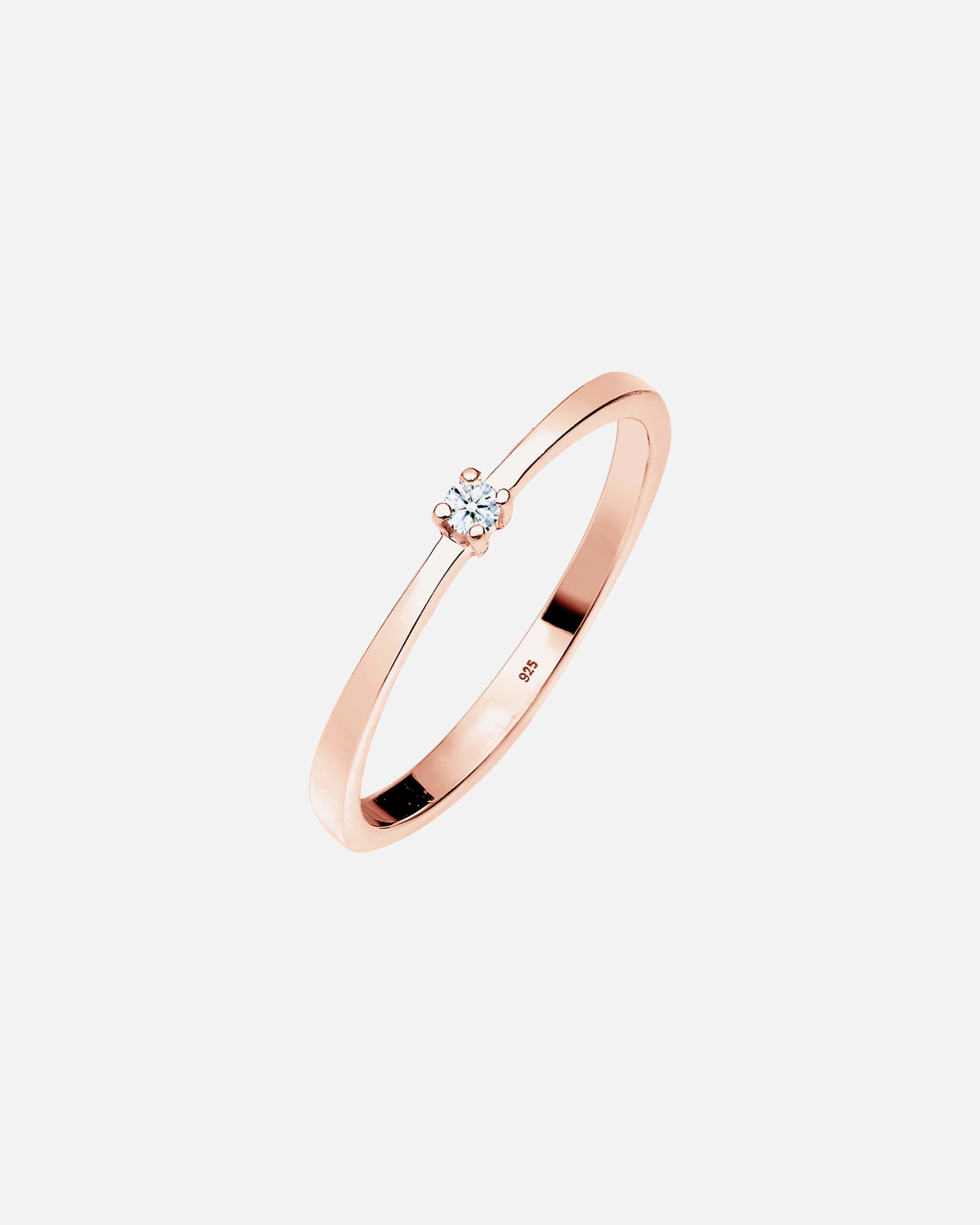 Ring für Weiblich Elli DIAMONDS Verlobung Solitär Diamant (0.03 ct.) 925 Silber 56