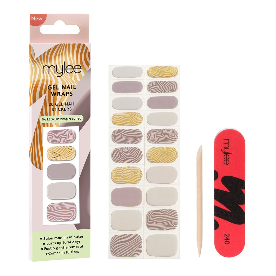 Mylee Gel-Nagelfolien Silver Safari Damen