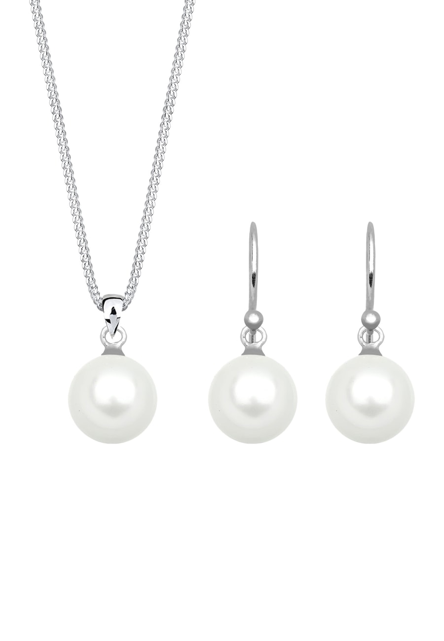 Elli Muschelkernperle 925 Sterling Silber Geschenkidee silberfarben Damen