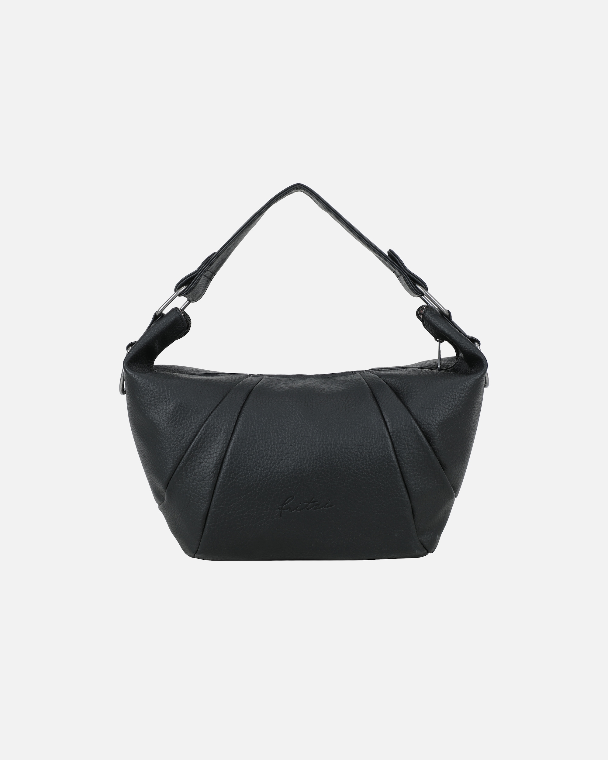 Handtasche für Weiblich Fritzi aus Preußen Henkeltaschen Croissant Hobo mit dekorativen Hardware-Schnallen an den Seiten schwarz