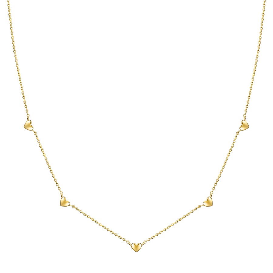 Glanzstücke München Halskette Herz aus Sterling Silber in gelbgold 35,0 cm Basiskette + 5,0 Verlängerung Damen