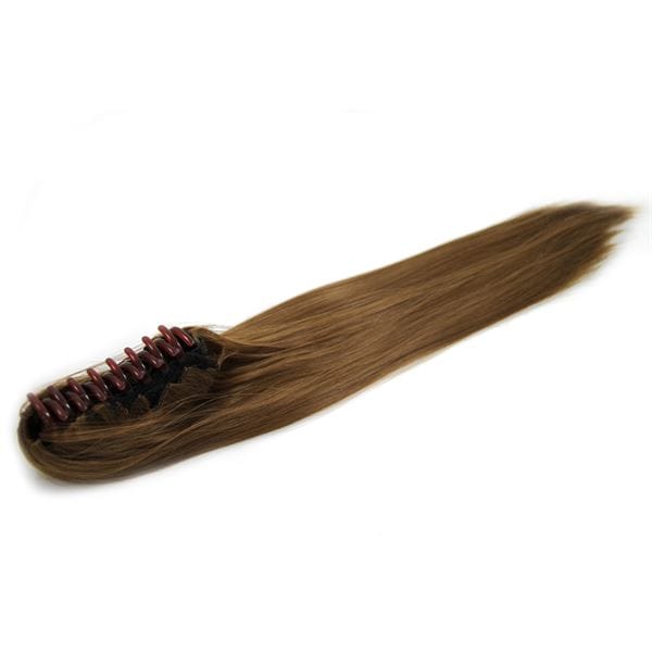 Fashiongirl Pferdeschwanz Haar Extensions m/ Spange #6 Hellbraun - Glatt Braun
