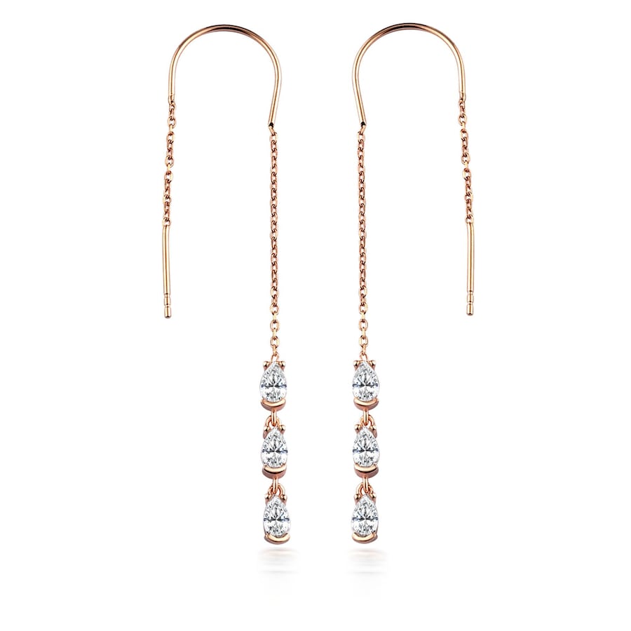 dKeniz Ohrhänger 925/- Sterling Silber Zirkonia weiß Rosé vergoldet Weiss Damen