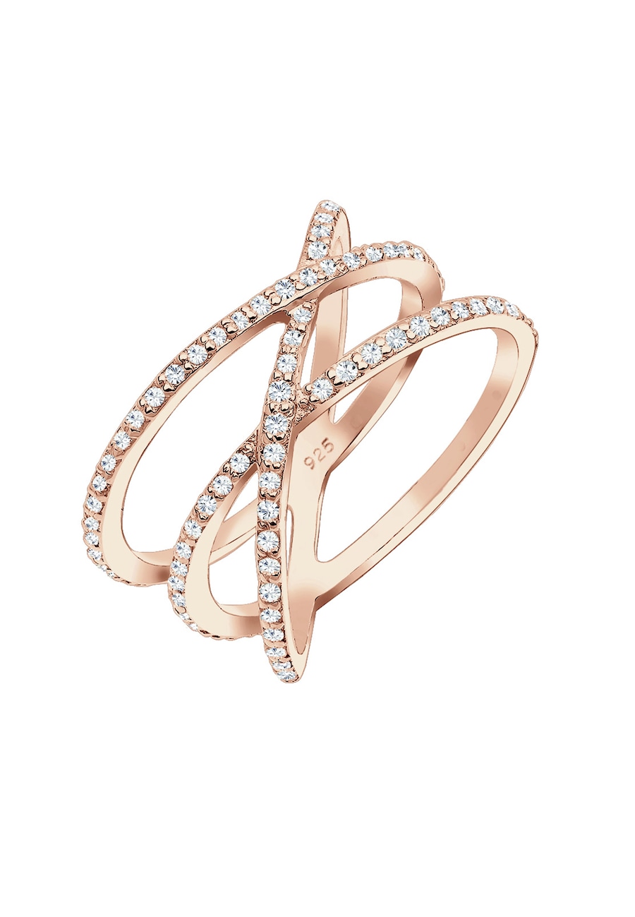 Elli 925 Sterling Silber Zirkonia Wickelring 52 Damen