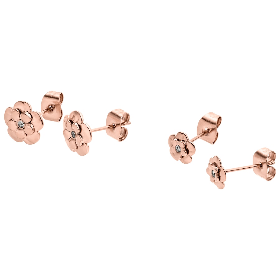Purelei Flower Ohrring Set 100% Edelstahl Rosegold Hellbraun