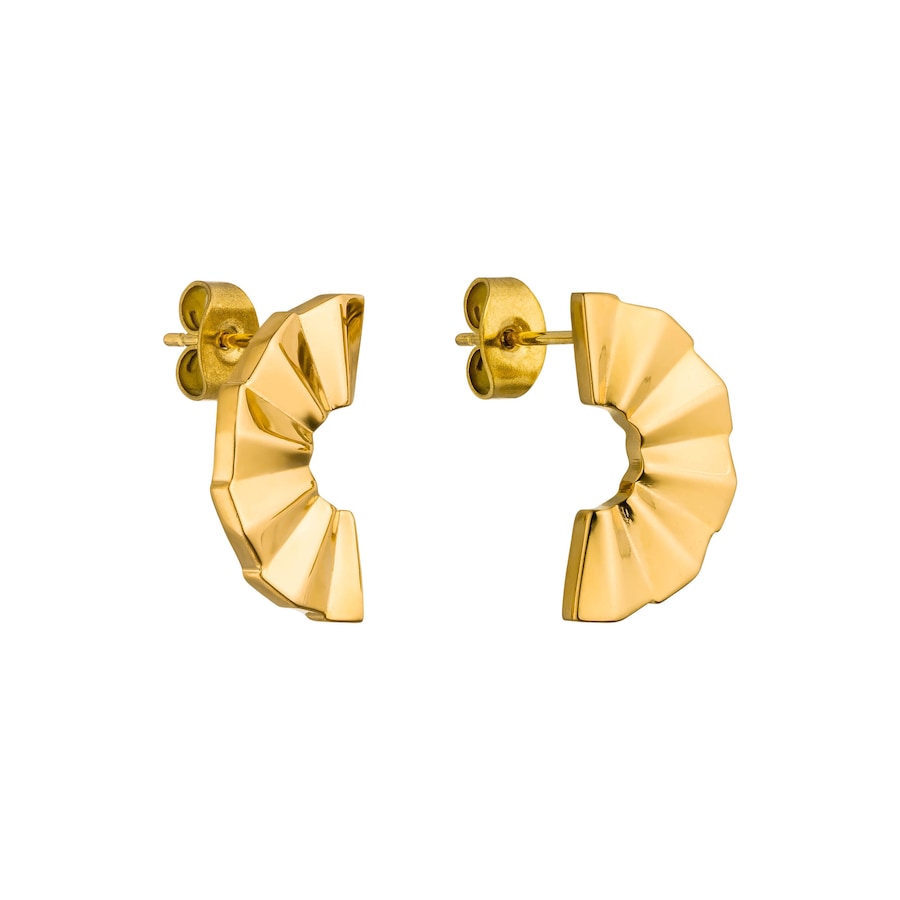 Purelei Fan Ohrringe 100% Edelstahl Gold Hellbraun Damen