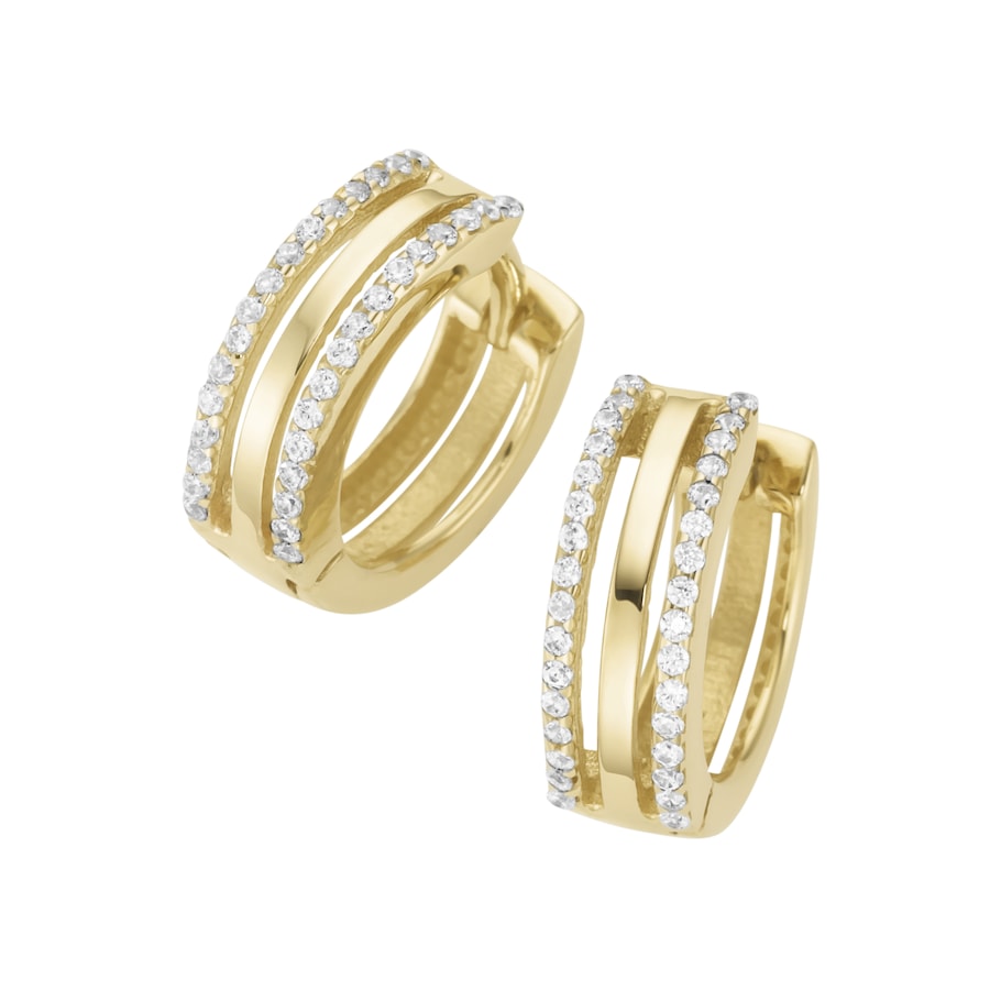 Luigi Merano Creolen durchbrochen mit Zirkonia, Gold 375 Onesize Damen