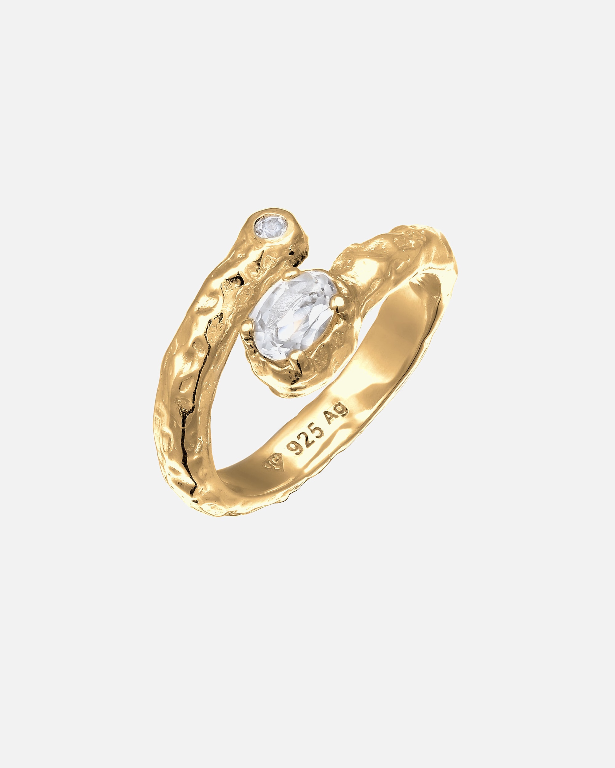 Ring für Weiblich Haze & Glory Default Brand Line Topas Weiß 925 Sterling Silber 56