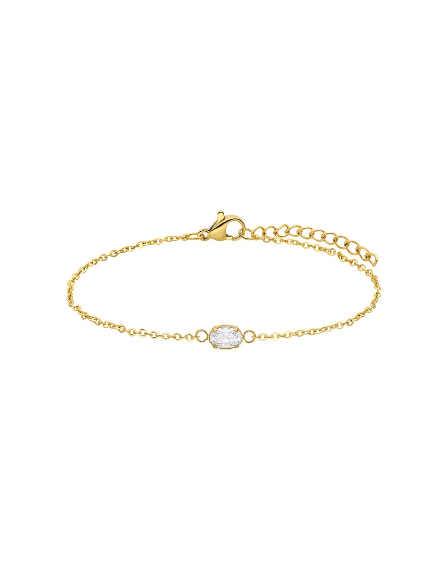 Lucardi Armband Stahl 19 cm Gold Damen