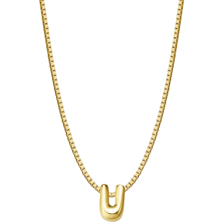 Glanzstücke München Halskette Buchstabe U aus Sterling Silber in gelbgold 40,0 cm Basiskette + 5,0 Verlängerung Damen
