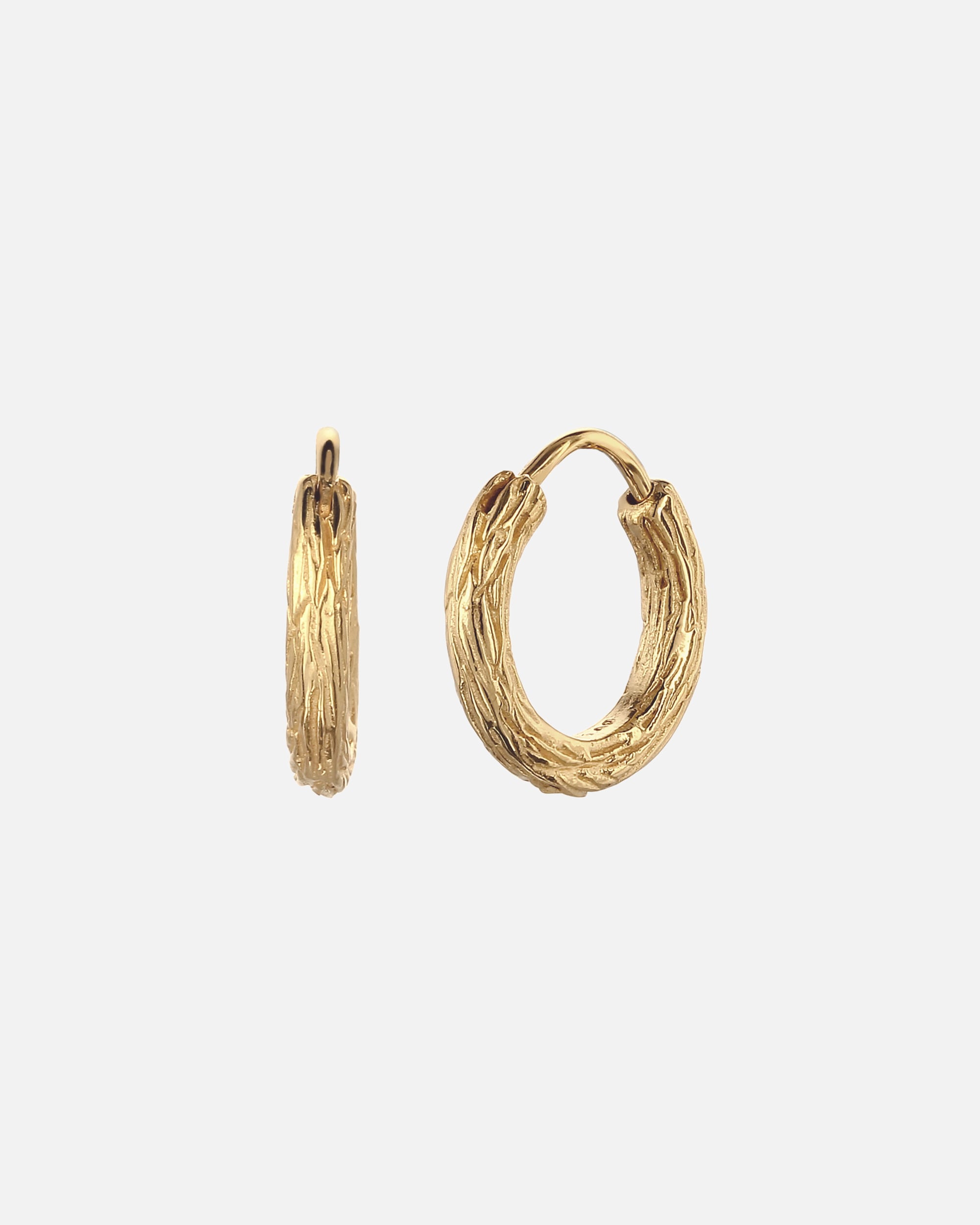 Ohrringe für Männlich KUZZOI Creolen Strukturiert 925 Sterling Silber goldfarben