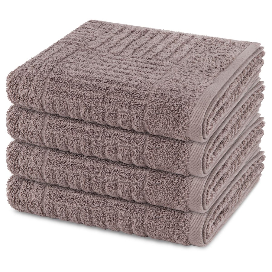 ROSS Handtuch-Set Carre (4er Set) Flanell Grau