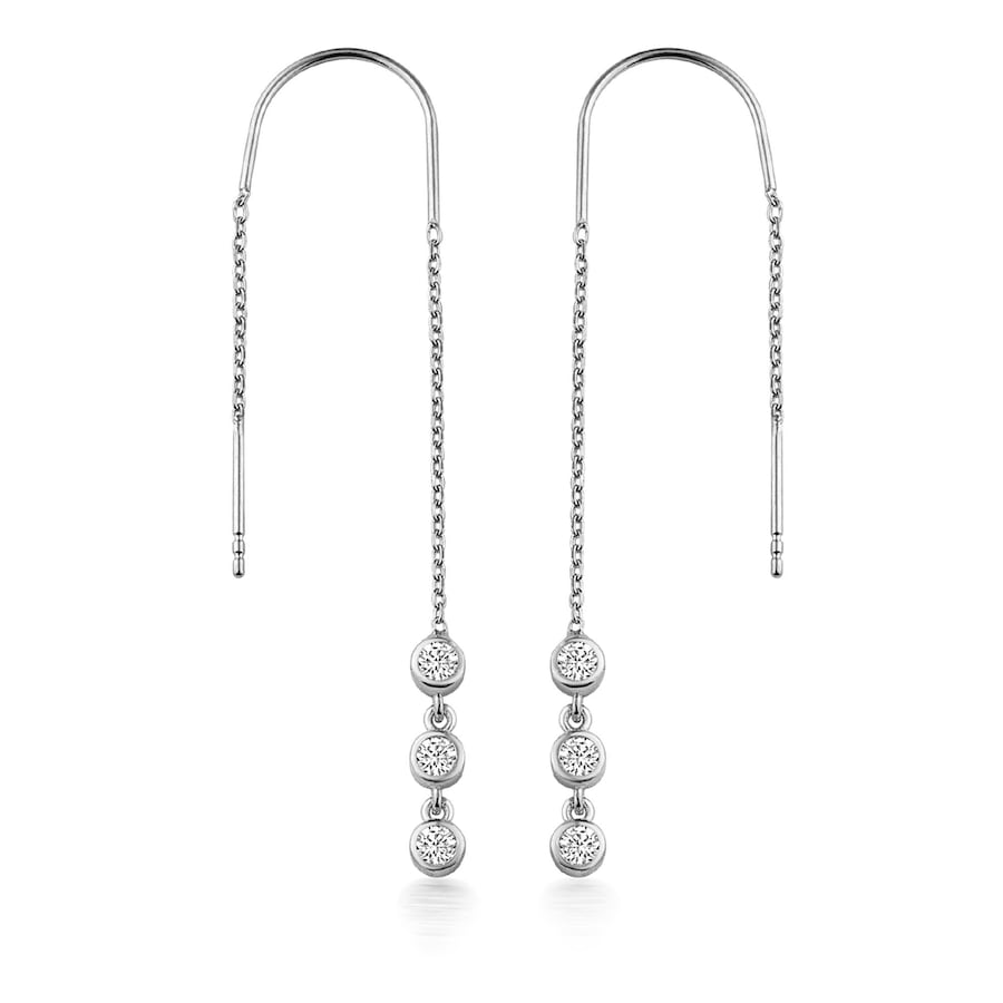 dKeniz Ohrhänger 925/- Sterling Silber Zirkonia weiß Weiß Weiss Damen