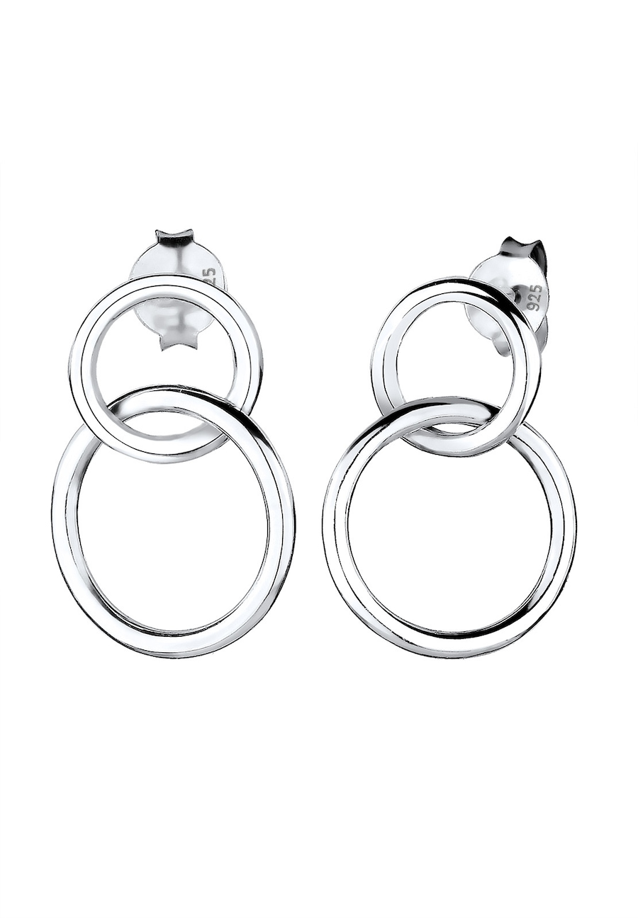 Elli Basic Kreis Geo Trend 925 Sterling Silber silberfarben Damen