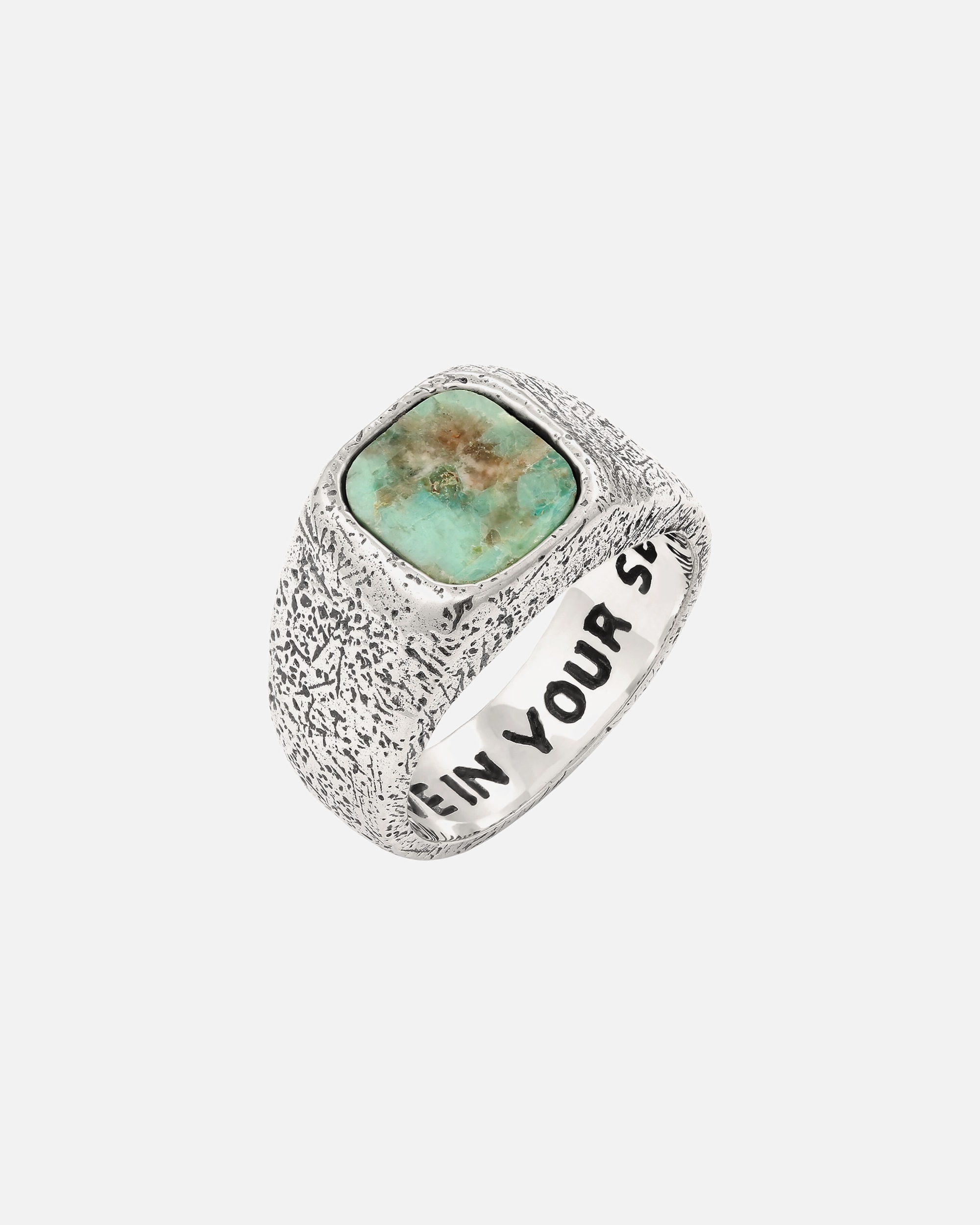 Ring für Männlich Haze & Glory Default Brand Line Siegelring Türkis 925 Sterling Silber 60
