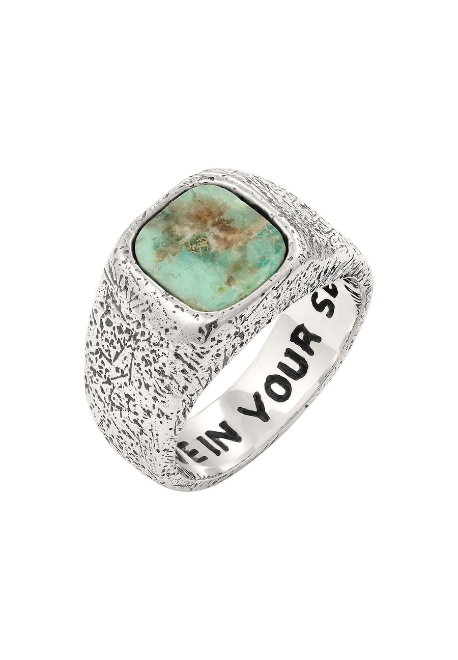 Haze & Glory Siegelring Türkis 925 Sterling Silber 60 Herren
