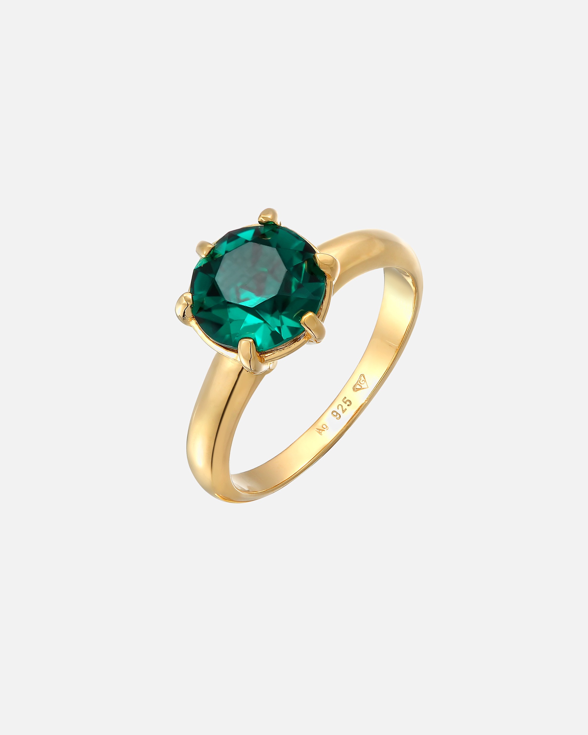 Ring für Weiblich Elli Solitär mit Kristallen von Swarovski® 925 Silber vergoldet 56