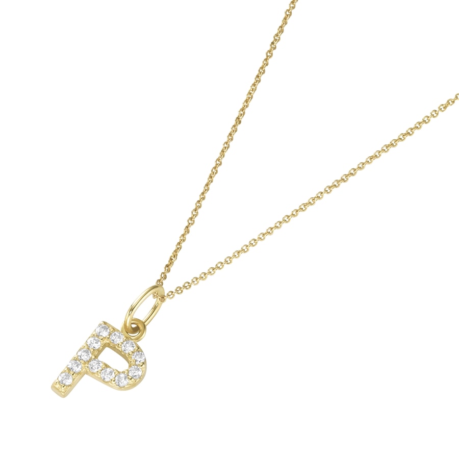 Luigi Merano Kette Anhänger Buchstabe P mit Zirkonia, Gold 375 45 cm Damen