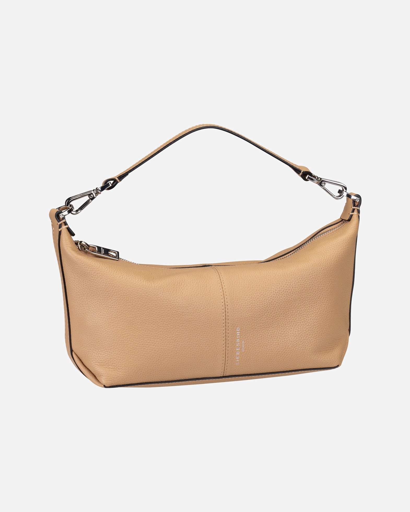 Tasche für Weiblich Liebeskind Paris 4 small Pebbel Schultertasche Leder 26 cm Beige