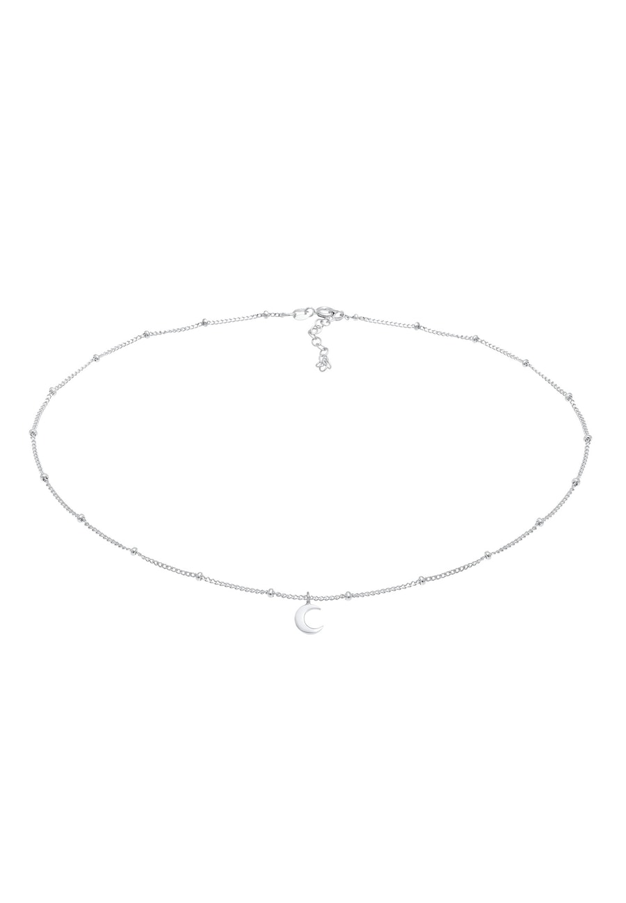 Elli Choker Kugelkette Halbmond Astro 925 Silber silberfarben Damen