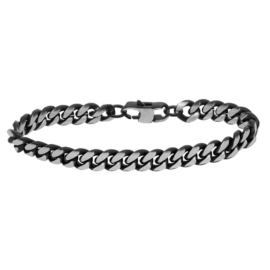 Lucardi Armband Stahl schwarz 19.0mm Damen