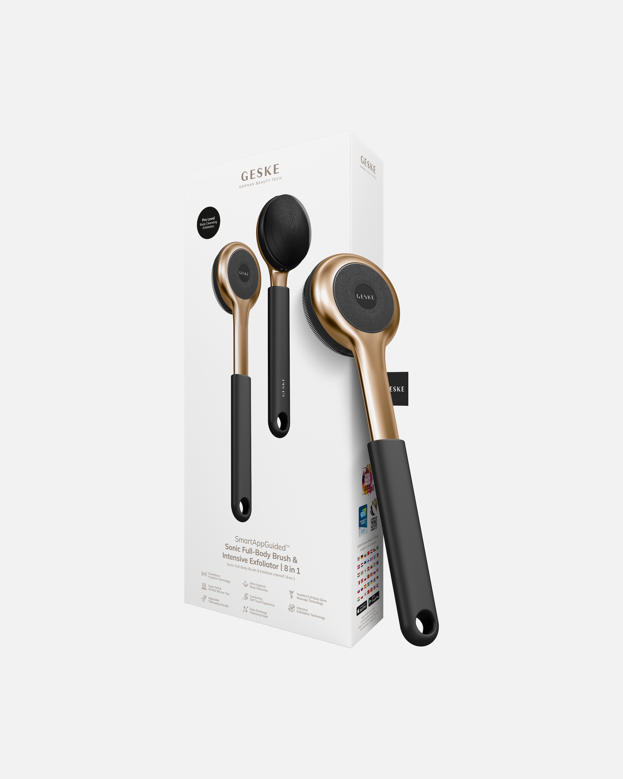 Reinigungsinstrument für Unisex GESKE GESKE Sonic Full-Body Brush & Intensive Exfoliator | 8 in 1 Gray
