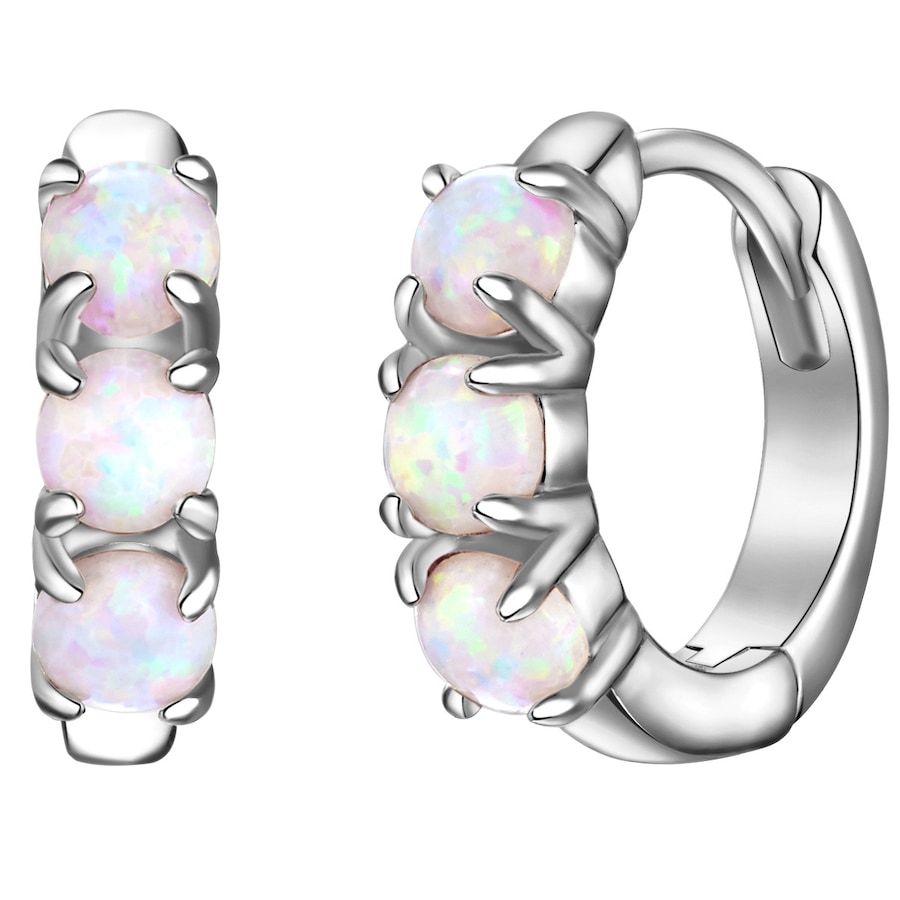 Glanzstücke München Creolen Sterling Silber Opal (synth.) in 10,3 mm Damen