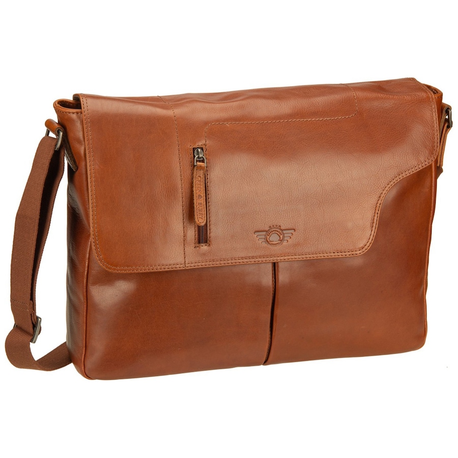 Greenburry Schultertasche Waxy Vintage A4 Messenger Tobacco Nut Braun