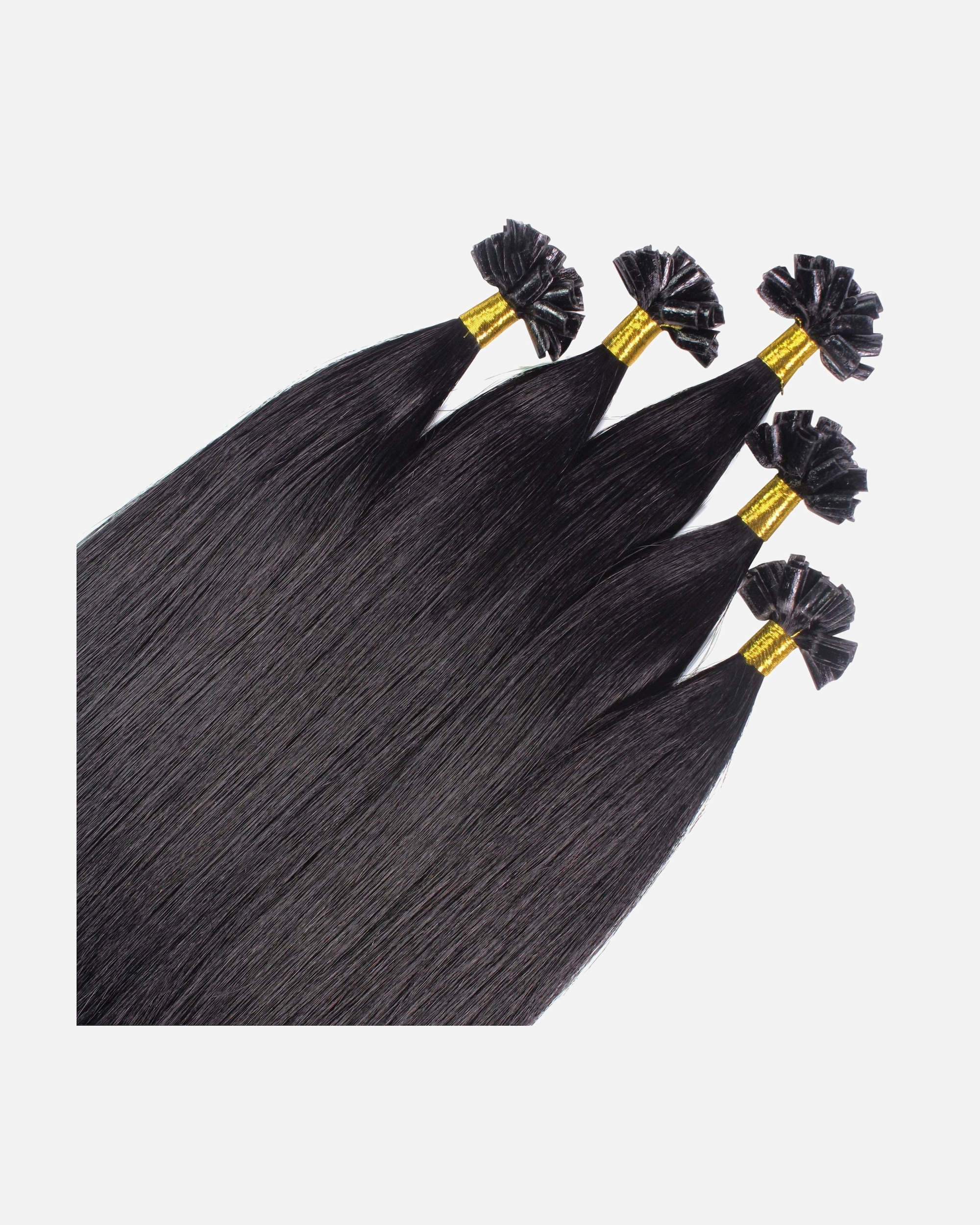 Extensions für Weiblich hair2heart Bonding Extensions Premium Echthaar #2/0 Schwarz 0,8g 50cm