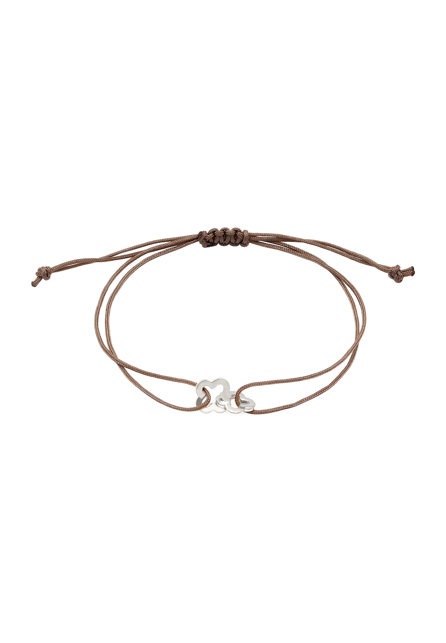 Elli Kleeblatt Nylon Camel 925 Sterling Silber silberfarben Damen