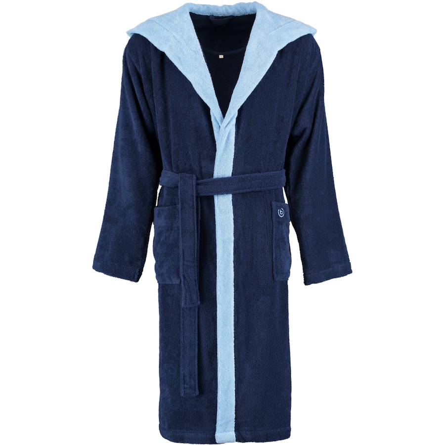 Bugatti Bademäntel Herren Kapuze Stefano marine blau - 493 M Weiss